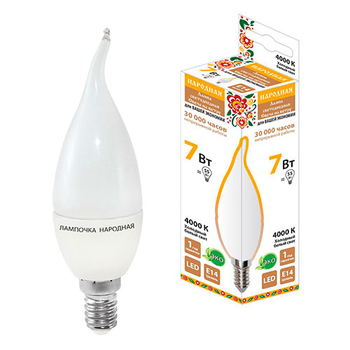 Лампа светодиодная TDM WFС37-7 Вт-230 В-4000 К–E14 Народная - Светильники - Лампы - Магазин электроприборов Точка Фокуса